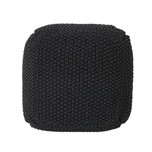 Christopher Knight Home Joyce Knitted Cotton Square Pouf, Dark Grey 9 Christopher Knight Home Joyce Knitted Cotton Square Pouf, Dark Grey - Image 7