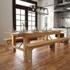 Flash Furniture HERCULES Commercial Grade Farmhouse Dining Table - Solid Pine Foldable Dining Table With Seating For 10 - 9'x40" - Antique Rustic Light Natural