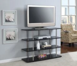 Convenience Concepts Designs2Go XL Highboy 4 Tier TV Stand Home_Furniture_and_Decor, Black