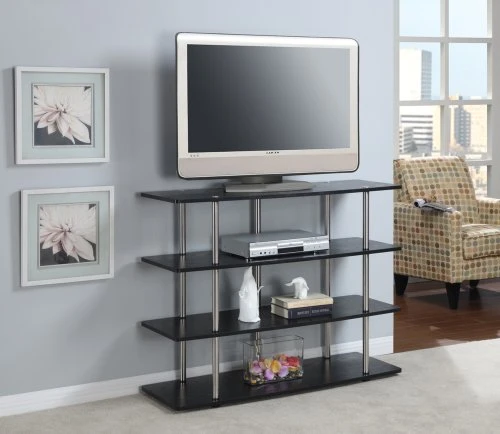 Convenience Concepts Designs2Go XL Highboy 4 Tier TV Stand Home_Furniture_and_Decor, Black 3 Convenience Concepts Designs2Go XL Highboy 4 Tier TV Stand Home_Furniture_and_Decor, Black