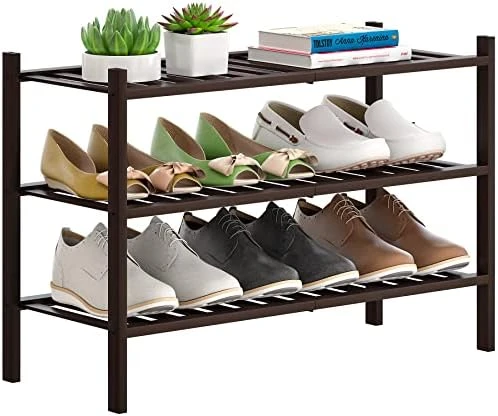 FILWH Bamboo Shoe Rack Stackable Shoe Shelf Storage Organizer For Unit Entryway Hallway And Closet Sturdy Freestanding Shoe Shelf Natural (3 Tier) 10 FILWH Bamboo Shoe Rack Stackable Shoe Shelf Storage Organizer For Unit Entryway Hallway And Closet Sturdy Freestanding Shoe Shelf Natural (3 Tier) - Image 8