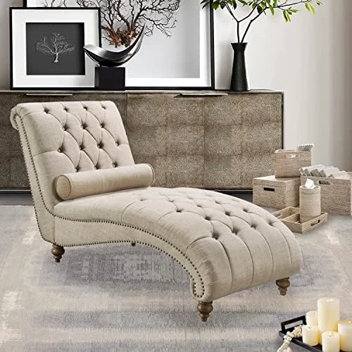 Rosevera Leavitt Living Room Chairs With Padded Seat Sleeper Comfy For Bedrooms Lounge Chaise, Standard, Pearl Beige 12 Rosevera Leavitt Living Room Chairs With Padded Seat Sleeper Comfy For Bedrooms Lounge Chaise, Standard, Pearl Beige - Image 10