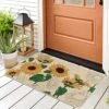 CHICHIC Fall Door Mat Outdoor Indoor Welcome Mats For Front Door Home Entrance Porch Fall Outdoor Decorations Fall Door Decor Pumpkin Decor Thanksgiving Mat, Non Slip 17 X 29.5 Inch, Sunflower -Amazon Store 51kDRu6SI8L