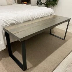 Barn Walls End Of Bed Bench With Metal Legs, Accent Bench, Entryway Bench, Ottoman Bench, Living Room Bench, Dining Bench, Kitchen Bench, Table Bench. Blue Powderwash. Fits California King. -Amazon Store 51kGQXeAplL. AC 1