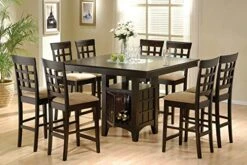 Coaster Home Furnishings 100438-S9 Dining Set, Counter Height Table, Cappuccino And Tan