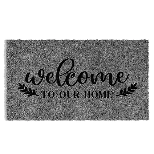 Barnyard Designs ‘Welcome To Our Home’ Doormat Welcome Mat For Outdoors, Large Front Door Entrance Mat, 30x17, Grey 3 Barnyard Designs ‘Welcome To Our Home’ Doormat Welcome Mat For Outdoors, Large Front Door Entrance Mat, 30x17, Grey