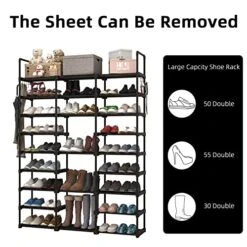 NIUBER 9 Tier Shoe Rack Sturdy Large Show Rack Heavy Duty For Entryway Shoe Shelves For Closet Shoe Rack Organizer For Entryway 14 NIUBER 9 Tier Shoe Rack Sturdy Large Show Rack Heavy Duty For Entryway Shoe Shelves For Closet Shoe Rack Organizer For Entryway -Amazon Store 51kVr5jcx6L