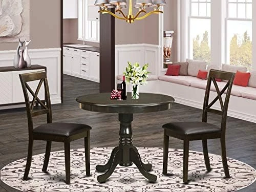 East West Furniture ANBO3-LWH-LC Dining Set, 3-Piece 7 East West Furniture ANBO3-LWH-LC Dining Set, 3-Piece - Image 5