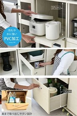 JK Plan Lyckaland FLL-1002-WH Compact Microwave Stand, Range Rack, Width 17.7 Inches (45 Cm), Kitchen Storage, Country Taste, White -Amazon Store 51kZGmGUgrL