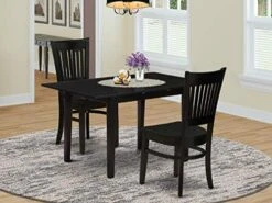East West Furniture NOVA3-OAK-W 3 Piece Kitchen Table Set For Small Spaces Contains A Rectangle Dining Table With Butterfly Leaf And 2 Dining Room Chairs, 32x54 Inch, Oak -Amazon Store 51kZXhdc2lL. AC