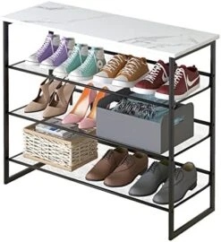 Garden 4 You 4-Tiers Shoe Storage Freestanding Organizer Modern 25.2 In Tilting Adjustable Shoe Rack, Stable, Durable For High Heels, Entryways, Hallways, Closets, Dormitory Rooms, Industrial, Brown 22 Garden 4 You 4-Tiers Shoe Storage Freestanding Organizer Modern 25.2 In Tilting Adjustable Shoe Rack, Stable, Durable For High Heels, Entryways, Hallways, Closets, Dormitory Rooms, Industrial, Brown -Amazon Store 51krxGyAVmL. AC