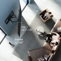 PERLESMITH Full Motion TV Wall Mount For 37-82 Inch TVs Up To 132 Lbs, Max VESA 600x400mm, TV Bracket With Dual Articulating Arms, Tilt, Swivel, Extension, 16" Wood Studs, PSLFK1 -Amazon Store 51l2szGH5AL