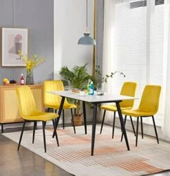 Adyoyi Modern Velvet Dining Chairs Set Of 4, Upholstered Velvet Dining Room Chairs Fabric Dining Chairs For Dinning Room Home Living Room Bedroom Kitchen, Orange -Amazon Store 51lACf26xPL. AC