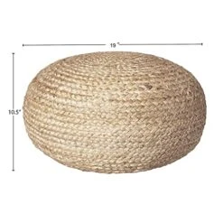 Decor Therapy Round Braided Natural Jute Woven Pouf Ottoman, 19" X 10" -Amazon Store 51lAnjqlE3L