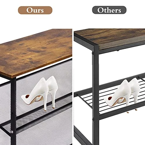 Garden 4 You 4-Tiers Shoe Storage Freestanding Organizer Modern 25.2 In Tilting Adjustable Shoe Rack, Stable, Durable For High Heels, Entryways, Hallways, Closets, Dormitory Rooms, Industrial, Brown 6 Garden 4 You 4-Tiers Shoe Storage Freestanding Organizer Modern 25.2 In Tilting Adjustable Shoe Rack, Stable, Durable For High Heels, Entryways, Hallways, Closets, Dormitory Rooms, Industrial, Brown - Image 4