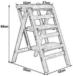 XOUVY Portable Step Stoo - Folding Ladder 3-Tier Free Standing Ladder Shelf Leaning Home Office Wooden Frame Decor Bookshelf Storage Flower Shelf Display Shelf -Amazon Store 51lhMV6ZSRL