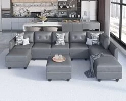 LLappuil Modular Sofa Sectioanl Couch With Storage, Convertible 6 Seater L Shaped Modular Chaise Sofa With Ottoman, Denim Blue 26 LLappuil Modular Sofa Sectioanl Couch With Storage, Convertible 6 Seater L Shaped Modular Chaise Sofa With Ottoman, Denim Blue -Amazon Store 51ly5pzJBL. AC