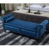 KIVENJAJA Storage Bench For Bedroom End Of Bed, 63" Long Velvet Tufted Upholstered Window Ottoman Benches Seat With Pillow, Rolled Arm Nailhead Trim & Solid Wood Legs, Blue 1 KIVENJAJA Storage Bench For Bedroom End Of Bed, 63" Long Velvet Tufted Upholstered Window Ottoman Benches Seat With Pillow, Rolled Arm Nailhead Trim & Solid Wood Legs, Blue -Amazon Store 51mBkk5NoPL