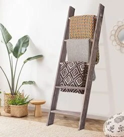 RHF 54" Extra Thick Blanket Ladder,Rustic Wood Ladder, Decorative Heave Duty Ladder For Blanket, Farmhouse Blanket Ladder, Storage Ladder Shelf, Assembly Required, 4.5-Feet (Rustic Brown, 4.5 Ft) -Amazon Store 51mHFkwSGBL. AC