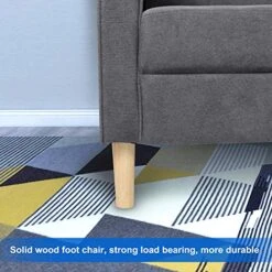 STHOUYN Mid Century Modern Upholstered Fabric Accent Chair With Arms Set Of 2 Armchair Comfy Reading Chair For Living Room Studio Office Couch, Single Sofa Set Bedroom Grey -Amazon Store 51mPhWfoGhL