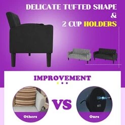 TYBOATLE Mid-Century Modern Living Room Sectional Sofa Sets 3 Pieces, Tufted Linen Fabric USB Loveseat Couch W/ 2 Cupholders And 2 Accent Armchairs For Living Room, Bedroom, Apartment (Dark Grey) 14 TYBOATLE Mid-Century Modern Living Room Sectional Sofa Sets 3 Pieces, Tufted Linen Fabric USB Loveseat Couch W/ 2 Cupholders And 2 Accent Armchairs For Living Room, Bedroom, Apartment (Dark Grey) -Amazon Store 51mghuGt0BL