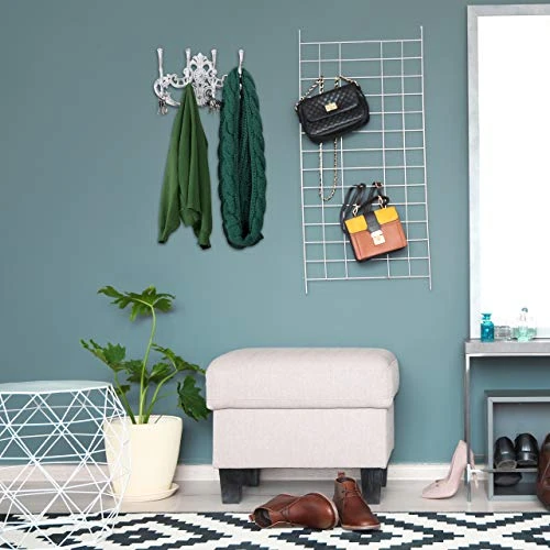 Relaxdays Wall-Mounted Coat Rack, 4 Hooks, Cast Iron, Country House Style, H X W X D: 20.5x34x12.5 Cm, Diff. Colours 4 Relaxdays Wall-Mounted Coat Rack, 4 Hooks, Cast Iron, Country House Style, H X W X D: 20.5x34x12.5 Cm, Diff. Colours - Image 2