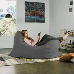 Jaxx Pillow Saxx 5.5-Foot - Huge Bean Bag Floor Pillow And Lounger, Charcoal 19 Jaxx Pillow Saxx 5.5-Foot - Huge Bean Bag Floor Pillow And Lounger, Charcoal -Amazon Store 51mpO6uCStL