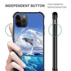 DJSOK Case Compatible Case IPhone 13 Pro Max, HSK Jumping Dolphin IPhone 13 Pro Max Cases 4 Corners Protective Shockproof Soft TPU Bumper Slim Pattern Design Back Case, IPhone 13 Pro Max（6.7 Inch） -Amazon Store 51mpfnvgPLL