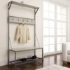EHomeProducts Weathered Oak Metal Entryway Shoe Bench With Coat Rack Hall Tree Storage Organizer 5 Hooks In Gunmetal Finish 1 EHomeProducts Weathered Oak Metal Entryway Shoe Bench With Coat Rack Hall Tree Storage Organizer 5 Hooks In Gunmetal Finish -Amazon Store 51mulSSXLGL