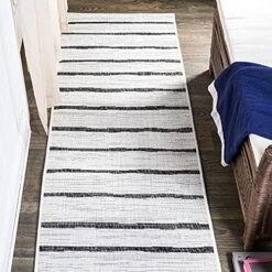 JONATHAN Y SMB125C-8 Colonia Berber Stripe Indoor Outdoor Area-Rug Bohemian Contemporary Easy-Cleaning Bedroom Kitchen Backyard Patio Non Shedding, 8 X 10, Blue/Ivory -Amazon Store 51nBsbJiWQS. AC