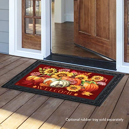Briarwood Lane Fall Beauty Floral Doormat Pumpkins Indoor/Outdoor 30" X 18" 4 Briarwood Lane Fall Beauty Floral Doormat Pumpkins Indoor/Outdoor 30" X 18" - Image 2