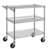Finnhomy 3 Tier Heavy Duty Commercial Grade Utility Cart, Wire Rolling Cart With Handle Bar, Steel Service Cart With Wheels, Utility Shelf Plant Display Shelf Food Storage Trolley, NSF Listed 2 Finnhomy 3 Tier Heavy Duty Commercial Grade Utility Cart, Wire Rolling Cart With Handle Bar, Steel Service Cart With Wheels, Utility Shelf Plant Display Shelf Food Storage Trolley, NSF Listed -Amazon Store 51nKOOEs5AL