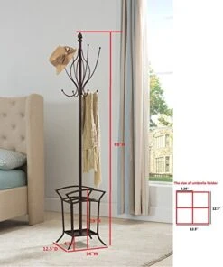 Kings Brand Bronze Finish Metal Coat Rack & Hat Stand With Umbrella Holder 6 Kings Brand Bronze Finish Metal Coat Rack & Hat Stand With Umbrella Holder -Amazon Store 51nO6RsM1NL