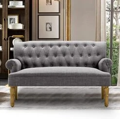 Rosevera Hermosa Para Sala Love Seats Furniture Sofa In A Box Long Couches For Living Room Settee Loveseat, Standard, Velvet Pearl Beige -Amazon Store 51nRehuJOtL. AC
