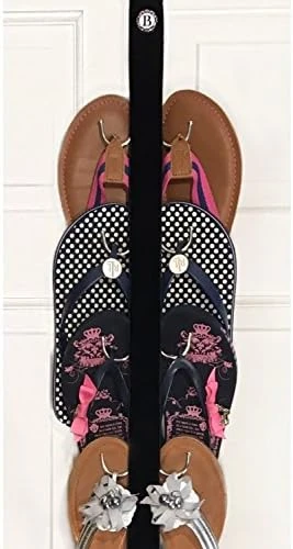 New- Flip Flop And Sandal Hanger By Boottique - Black Velvet Ribbon With Metal Hooks 8 New- Flip Flop And Sandal Hanger By Boottique - Black Velvet Ribbon With Metal Hooks - Image 6
