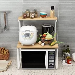 LUCBEI Microwave Oven Rack Microwave Oven Rack Microwave Oven Stand Microwave Organizer Kitchen Shelf Printer Stand Multifunction 3 Tier White Kitchen Storage Rack -Amazon Store 51nZ5VUmupS