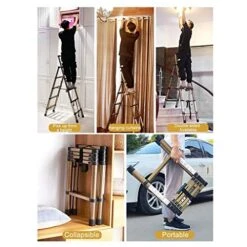 REMAZ Portable Step Stools,Multi-Position Ladder Telescoping Ladder Step Ladder Telesextension Folding Stepladder Multi-Purpose Collapsible Ladder,5-Tier/A,4-Tier -Amazon Store 51ndMYpJVxL