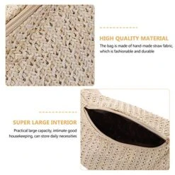 1pc Summer Waist Bag Imitation Straw Woven Bag Chest Pouch Cross- Body Bag ( Color : Beige ) 15 1pc Summer Waist Bag Imitation Straw Woven Bag Chest Pouch Cross- Body Bag ( Color : Beige ) -Amazon Store 51nfpEuibqL