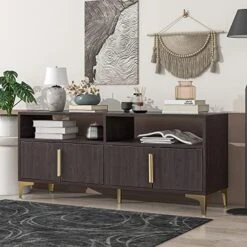 Bellemave Buffet Cabinet With 4 Rattan Doors Large Freestanding Sideboard Storage Cabinet Entryway Console Table For Living Room, Kitchen Dining Room, Entryway, White -Amazon Store 51nlPpcy6TL. AC