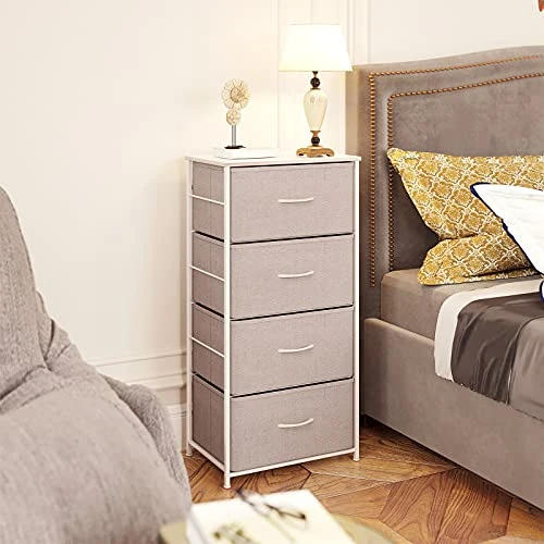ODK Dresser With 4 Drawers Tall Fabric Storage Tower Organizer Unit For Bedroom Chest For Hallway Closet Easy Assembly Steel Frame And Wood Top, Light Grey 3 ODK Dresser With 4 Drawers Tall Fabric Storage Tower Organizer Unit For Bedroom Chest For Hallway Closet Easy Assembly Steel Frame And Wood Top, Light Grey