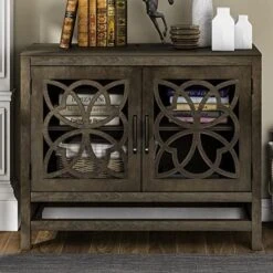 P PURLOVE Accent Storage Cabinet With Adjustable Shelf, French Style Wood Sideboard And Buffet Cabinet Table With Storage For/Kitchen/Dining Room/Living Room/Entryway -Amazon Store 51o0 8itSXL. AC