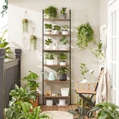 VASAGLE Industrial Ladder Shelf, 6-Tier Bookshelf, Wall Shelf For Living Room, Office, Kitchen, Bedroom, 23.6 X 11.8 X 80.6 Inches, Rustic Brown And Black ULLS103B01 -Amazon Store 51o1cZkkDEL