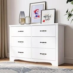 LINSY HOME 6 Drawer Dresser, Black Dresser For Bedroom, Modern Double Dresser Organizer, Black Wood Dresser Chest Of Drawers For Baby,Kids Bedroom -Amazon Store 51o6O0kouL. AC