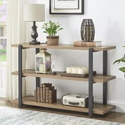 FOLUBAN Industrial Console Sofa Table, Rustic Entryway/Hallway Table With 3-Tier Open Shelf For Living Room, Oak 11 FOLUBAN Industrial Console Sofa Table, Rustic Entryway/Hallway Table With 3-Tier Open Shelf For Living Room, Oak -Amazon Store 51o7PALPlLL. AC