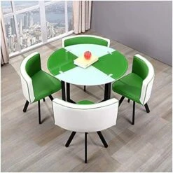 Office Business Hotel Lobby Dining Table Set, Home Dining Room Furniture Set 1 Table 4 Chairs Kitchen Bar Balcony Bedroom Library Billiard Hall Office (Color : Red, Size : Round) -Amazon Store 51o7TpnK95S. AC