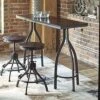Signature Design By Ashley Odium Urban Counter Height Dining Table Set With 2 Bar Stools, 3 Piece Set, Rustic Brown -Amazon Store 51oENX61WeL