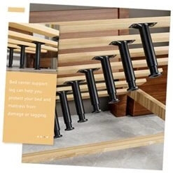 Veemoon 2pcs Bed Support Frame Adjustable Bed Frames Bed Stabilizer Bed Frame Support Leg Adjustable Bed Parts Telescopic Black Plastic Steel Bracket Bed Feet -Amazon Store 51oJneiNbxL