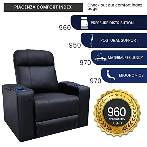Valencia Piacenza Home Theater Seating | Premium Top Grain Nappa 9000 Leather, Power Recliner, Power Headrest, LED Lighting (Row Of 4 Loveseat Center, Black) 5 Valencia Piacenza Home Theater Seating | Premium Top Grain Nappa 9000 Leather, Power Recliner, Power Headrest, LED Lighting (Row Of 4 Loveseat Center, Black) - Image 3