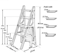 Portable Step Stoo - 4 Wood For Adult Folding Ladder 4 Tier Ladder-Shaped Plant Stand Display Rack Shelf Multi-Function Chair -Amazon Store 51ocQSNH3UL