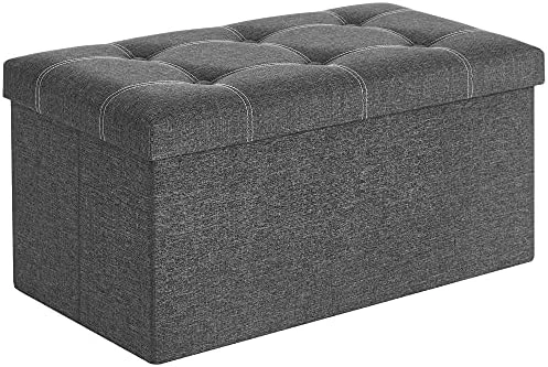 SONGMICS Ottoman Storage Bench, 21 Gal. Folding Chest With Breathable Linen-Look Fabric, Holds 660 Lb, For Entryway, Living Room, Bedroom, Light Gray ULSF001G02 7 SONGMICS Ottoman Storage Bench, 21 Gal. Folding Chest With Breathable Linen-Look Fabric, Holds 660 Lb, For Entryway, Living Room, Bedroom, Light Gray ULSF001G02 - Image 5